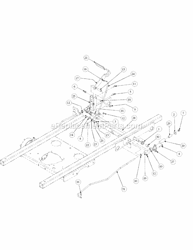 Brake Assembly Diagram and Parts List for M54-KW 53CB5DBW750-23HP-OHV Cub Cadet Lawn Tractor